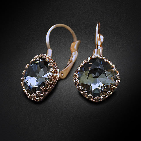 Auskarai "Vintāžš IV (Sidabrinė Naktis)" su Swarovski™ kristalais